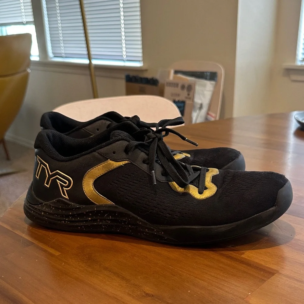 TYR CXT-1 Trainer Men's Black & Gold Size 12 Cross Fit Strength Training Shoes - Picture 8 of 9